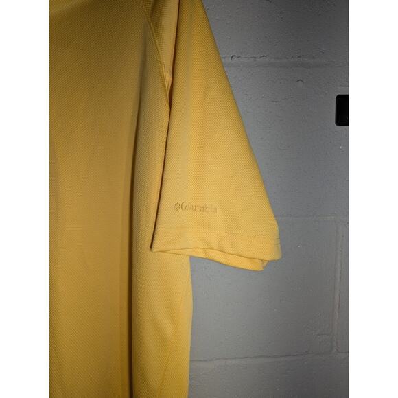 Columbia Men's Yellow Short Sleeve Polo Shirt XL Hook Button Golf Tennis Preppy - Picture 2 of 6